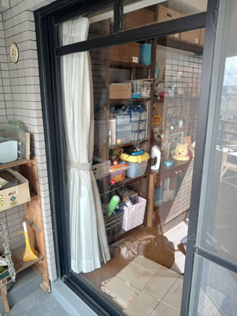 若松区の大判透明ガラス交換後
