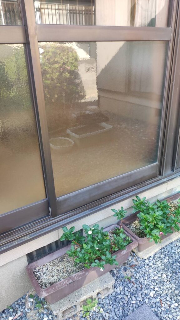 下関市吉見新町の掃き出し窓ガラス交換完了後