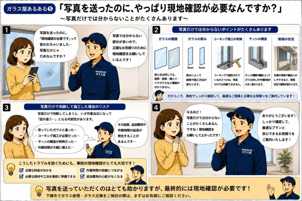 ペアガラスにも種類があることを説明する漫画